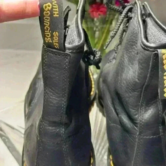 Men's Dr. Marten's Industrial Black Leather Steel Toe Work Boots Size 14 - Picture 6 of 9